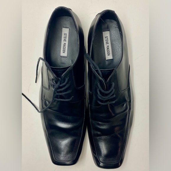 Steve Madden Black Leather Dress Shoe P-Melvil Men’s Size 13 Oxfords - Picture 3 of 15